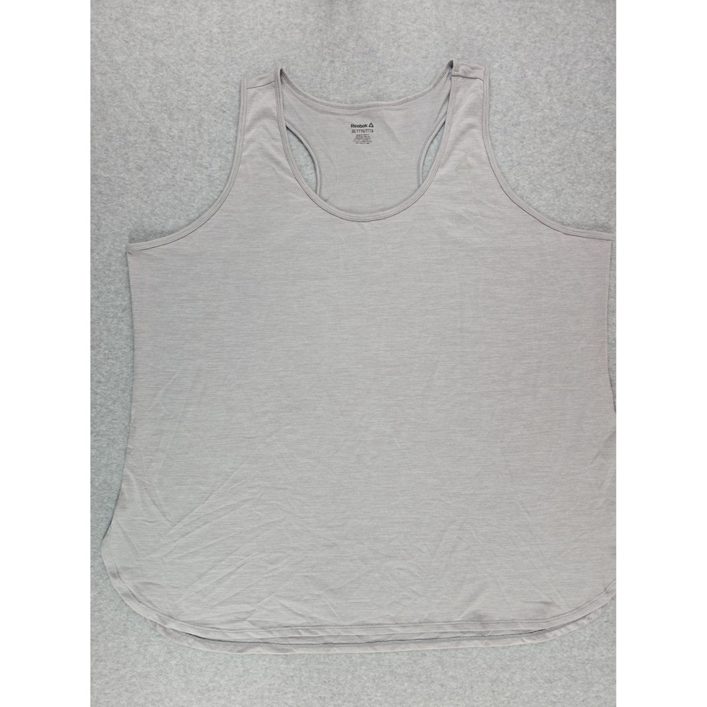 Reebok Athletic Razorback Tank Top Womens Size 3X Gray Training Activewear NWT